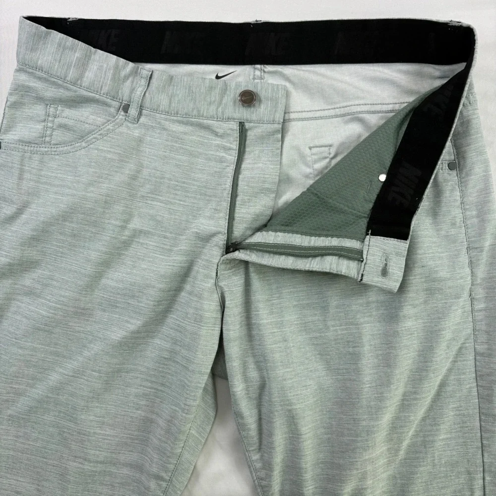 Nike Golf Pants Men 34x32 Dri-FIT Heather Green Performance‎ Chino Trousers